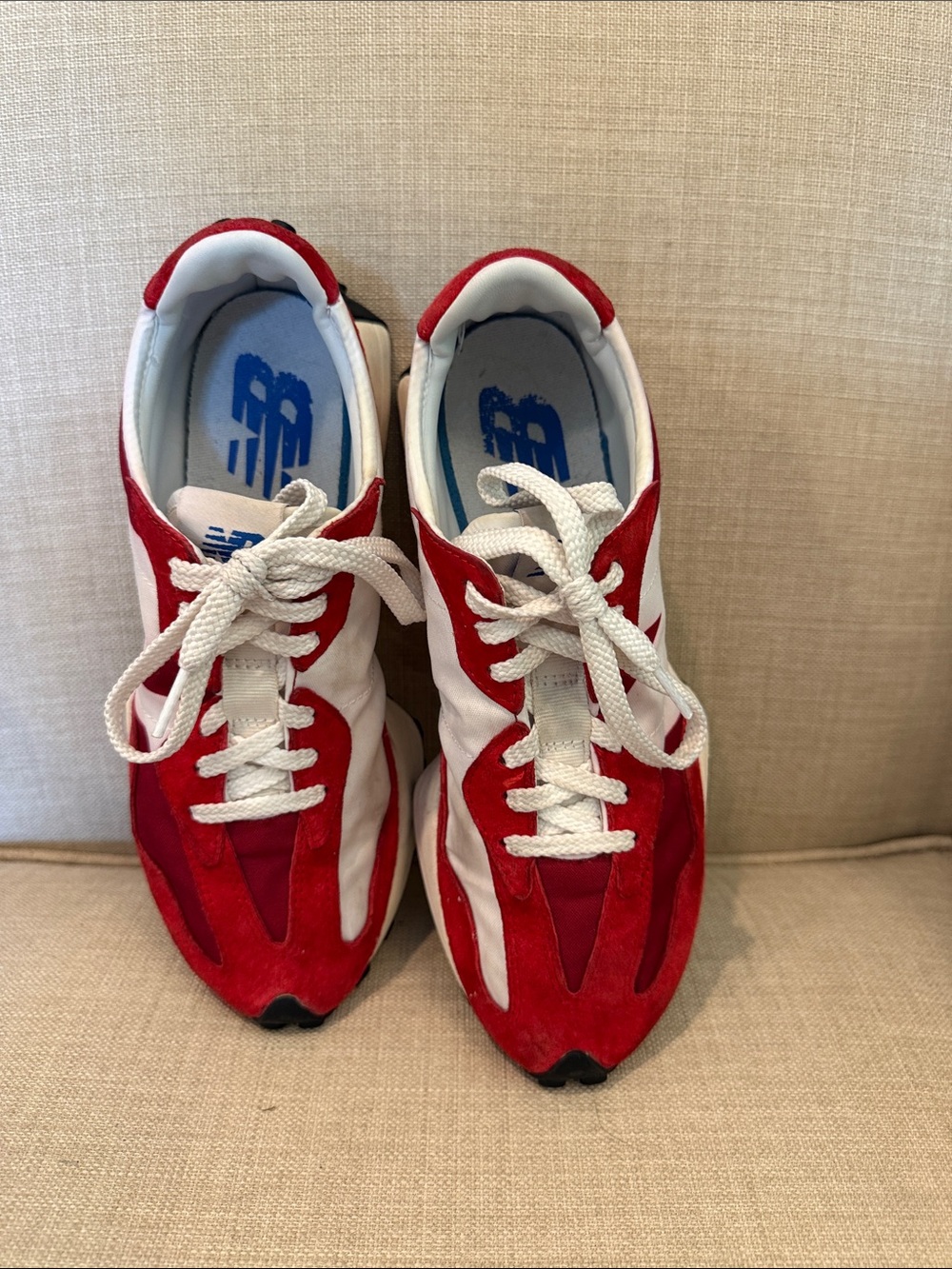 Men’s New Balance 327 sneakers -Red and White Retro Runner Sneakers - Picture 5 of 7